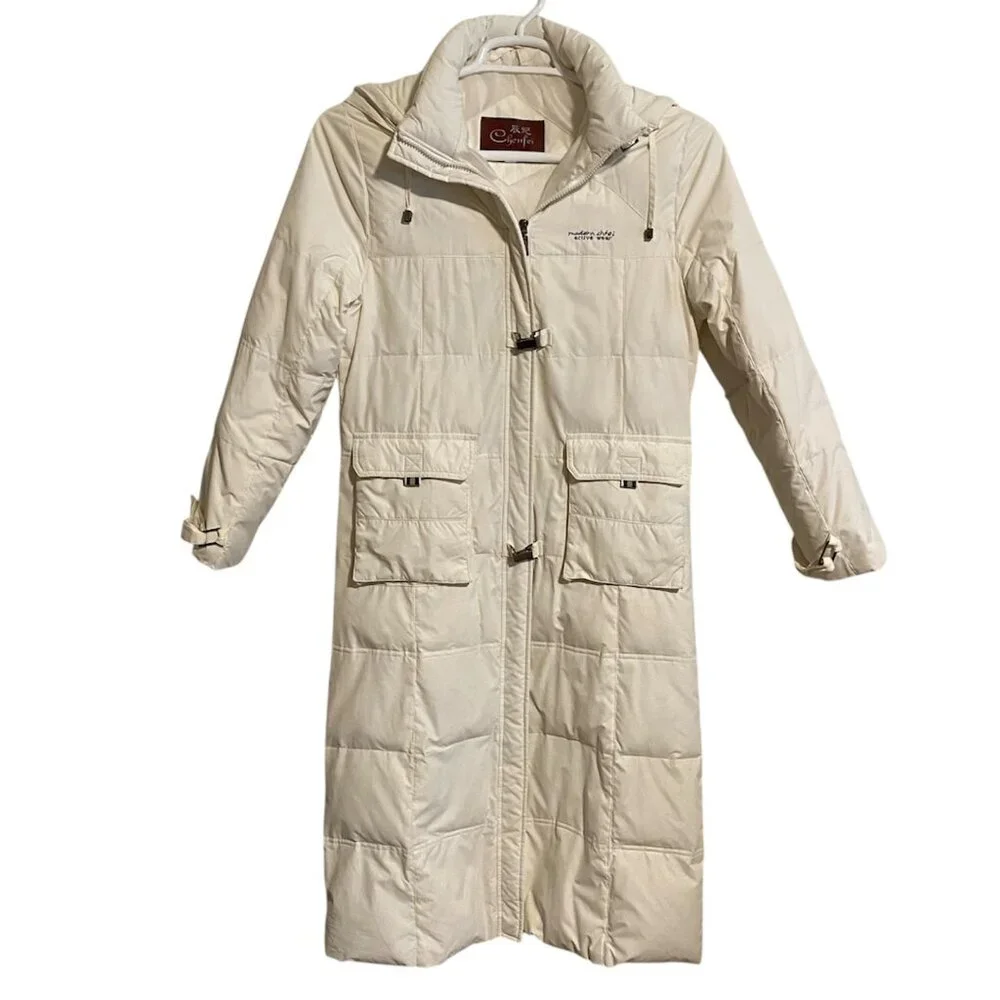 Modern Chfei ~ Chenfei Women's Long Quilted Puffer Winter Coat XL